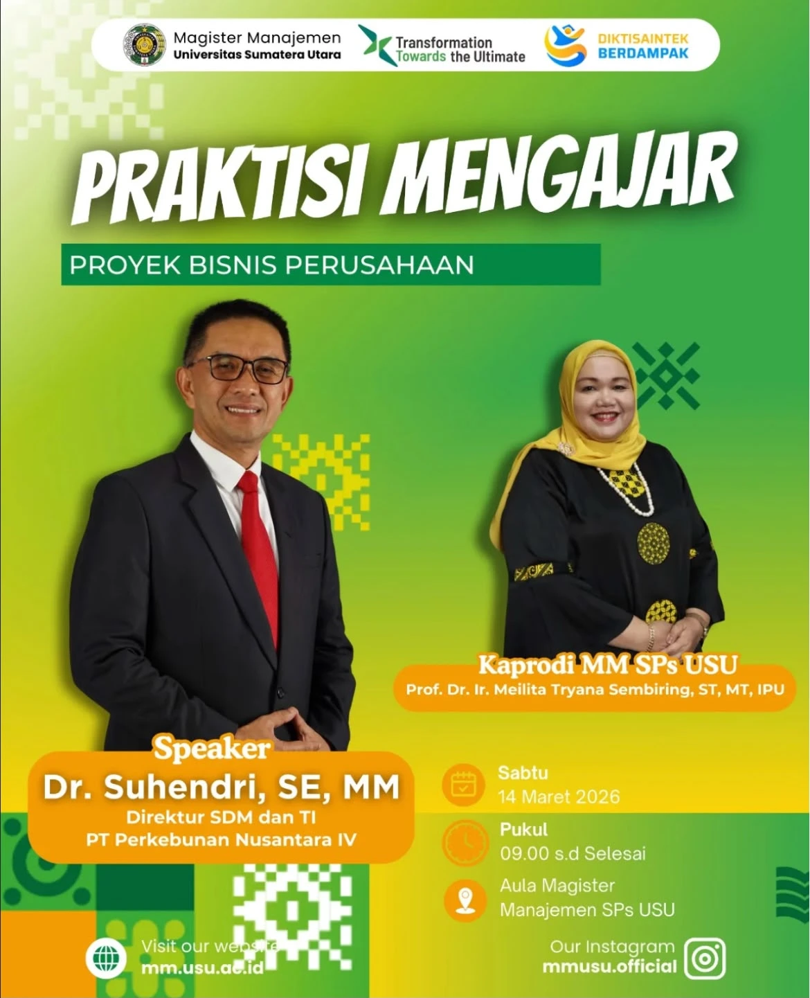 Praktisi Mengajar: Direktur SDM dan TI PT Perkebunan Nusantara IV Berbagi Strategi Pengembangan Proyek Bisnis Perusahaan